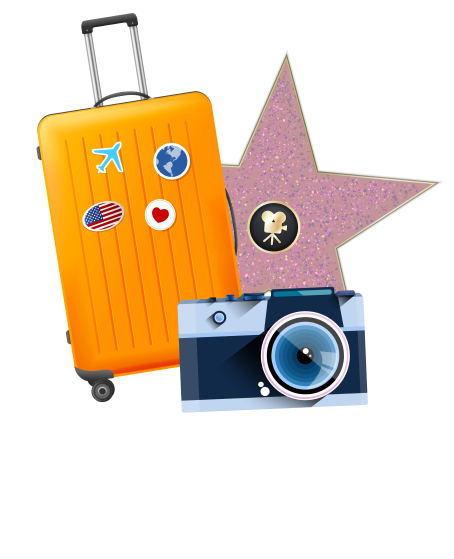 Luggage, Star and Camera